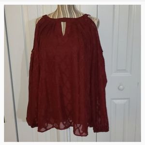 Lace cold shoulder top